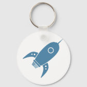 Fat Retro Rocket Shiket Blue Sleutelhanger (Voorkant)