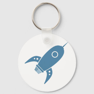 Fat Retro Rocket Shiket Blue Sleutelhanger
