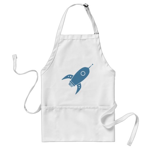 Fat Retro Rocket Shiket Blue Standaard Schort (Voorkant)
