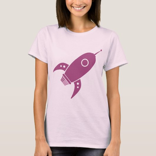 Fat Retro Rocket Shiket Pink T-shirt (Voorkant)