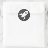 Fat Retro Rocket Shiket White Ronde Sticker (Tas)