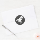 Fat Retro Rocket Shiket White Ronde Sticker (Envelop)