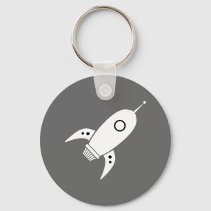 Fat Retro Rocket Shiket White Sleutelhanger