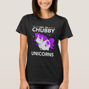 Fat Rhino Chubby Unicorn Rhinoceros redt de knobbe T-shirt
