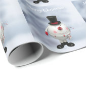 Fat Round Funny Tin Snowman Cadeaupapier (Rol Hoek)