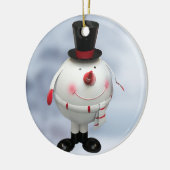 Fat Round Funny Tin Snowman Keramisch Ornament (Links)