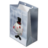 Fat Round Funny Tin Snowman Medium Cadeauzakje (Voorkant Gekanteld)