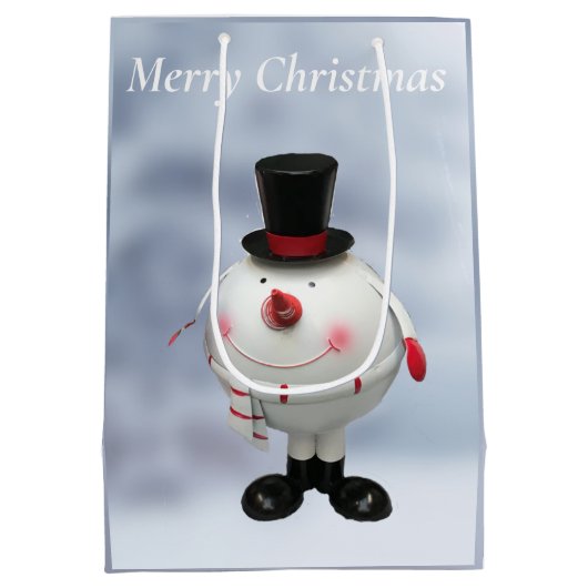 Fat Round Funny Tin Snowman Medium Cadeauzakje (Achterkant)