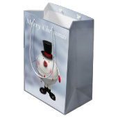 Fat Round Funny Tin Snowman Medium Cadeauzakje (Achterkant Gekanteld)