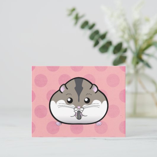 Fat Russian Dwarf Hamster Briefkaart (Staand voorkant)