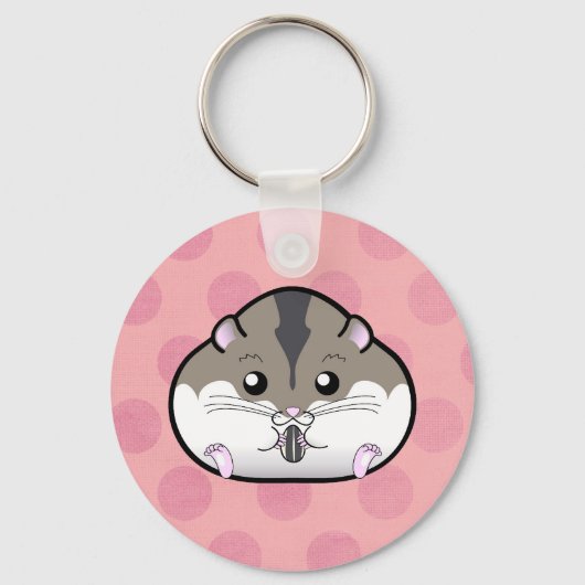 Fat Russian Dwarf Hamster Sleutelhanger (Voorkant)