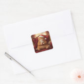 Fat Santa Cat with Hot Chocolate Stickers (Envelop)