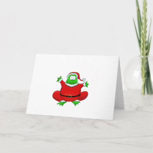 Fat Santa Frog Feestdagen Kaart