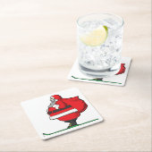 Fat Skiing Santa Claus Kerstmis Kartonnen Onderzetters (Insitu)