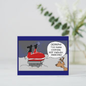 Fat Stuck Santa Funny Christmas Dancing Cartoon Feestdagenkaart (Staand voorkant)