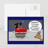 Fat Stuck Santa Funny Christmas Dancing Cartoon Feestdagenkaart (Voorkant / Achterkant)