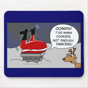 Fat Stuck Santa Funny-kerstdansende Cartoon Muismat