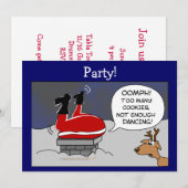 Fat Stuck Santa Funny kerstdanserende Cartoon Kaart (Voorkant / Achterkant)