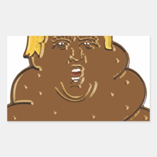 Fat Trump Emoji Poop Rechthoekige Sticker (Voorkant)