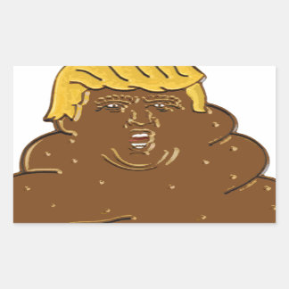 Fat Trump Emoji Poop Rechthoekige Sticker