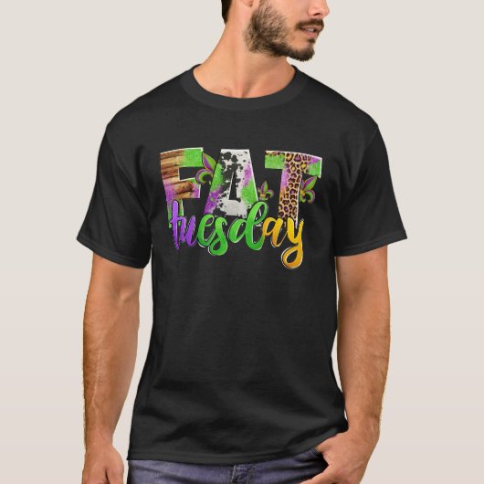 Fat Tuesday Mardi Gras Leopard And Cowhide T-shirt (Voorkant)