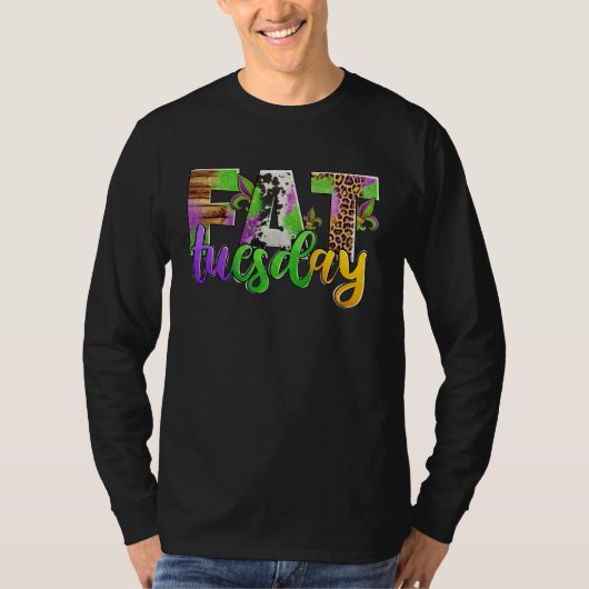 Fat Tuesday Mardi Gras Leopard And Cowhide T-shirt (Voorkant)