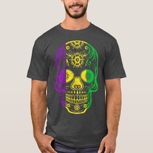 Fat Tuesday  Mardi Gras Skull T-shirt (Voorkant)