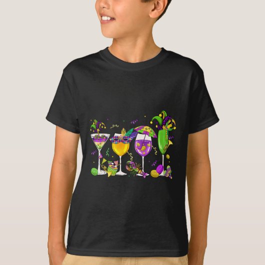 Fat Tuesday Mardi Gras Wine Gles Drink Carnaval Me T-shirt (Voorkant)