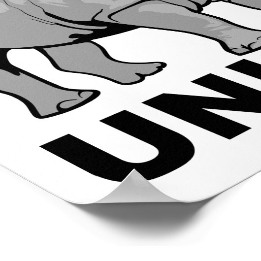 Fat Unicorn Rhino Funny Poster (Hoek)