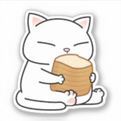 Fat White Cat Toast Sticker (Voorkant)