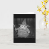 Fat Wizard Cat Fat Kitten Wizard Funny Cat Meme Br Kaart (Gele Bloem)