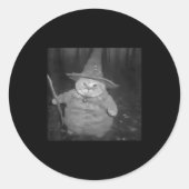 Fat Wizard Cat Fat Kitten Wizard Funny Cat Meme Br Ronde Sticker (Voorkant)
