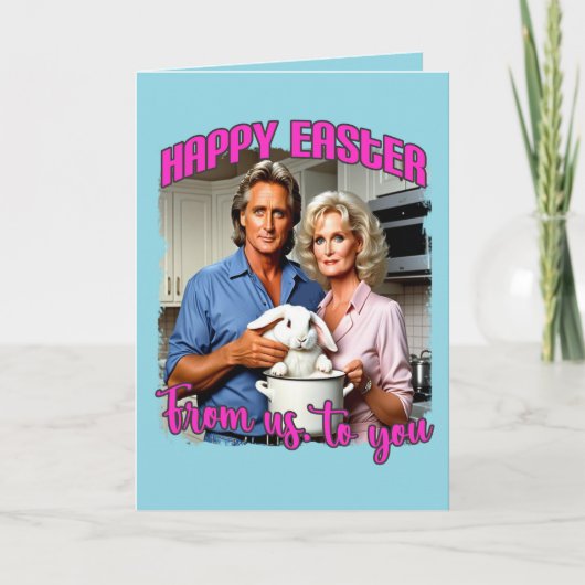 Fatal Easter; retro; grappig; paashaas; humor; Bedankkaart (Voorkant)