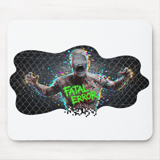 Fatale Fout – Glitch Zombie Cyber Horror Muismat (Voorkant)