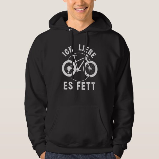 Fatbike Ich Liebe S Fett Wheel Fat Bike Tire Hoodie (Voorkant)