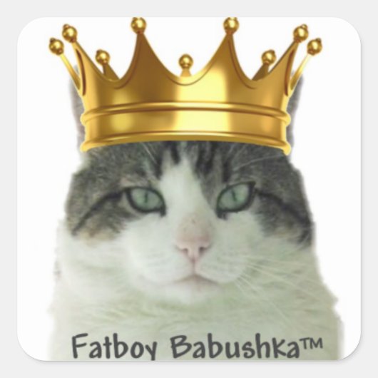 Fatboy Babushka "KING" Vierkante Sticker (Voorkant)
