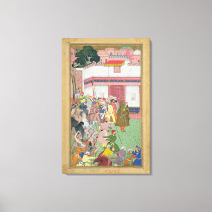 Fatepur Sikiri, 1573: Hasain Quli Khan-l Jahan pre Canvas Afdruk