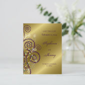Fatfatin Boho Paarse Spiralen Gold Save The Date Aankondigingskaart (Staand voorkant)