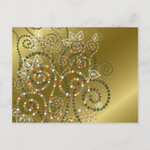 Fatfatin Boho Spirals Gold Save The Date Briefkaar Aankondigingskaart (Achterkant)