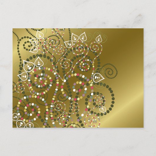 Fatfatin Boho Spirals Gold Save The Date Briefkaar Aankondigingskaart (Achterkant)