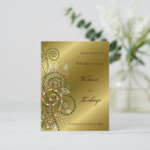 Fatfatin Boho Spirals Gold Save The Date Briefkaar Aankondigingskaart (Staand voorkant)