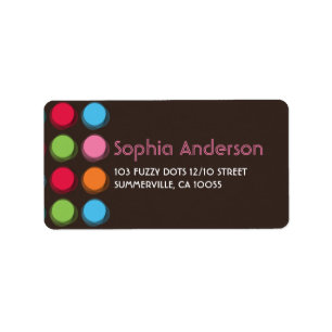fatfatin Fuzzy Colour Stippen Adresetiketten Etiket