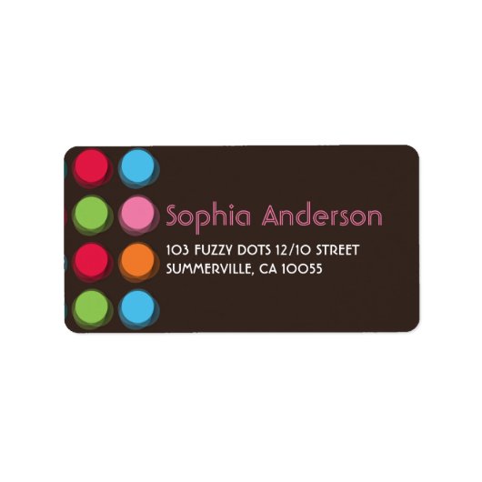 fatfatin Fuzzy Colour Stippen Adresetiketten Etiket (Voorkant)