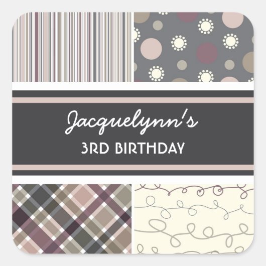 fatfatin Retro Coffee Combo Birthday Sticker (Voorkant)