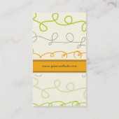 fatfatin Retro Oranje Green Scribbles Patroon Visitekaartje (Achterkant)