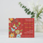 fatfatin Rood Bloemmotief Save The Date Postkaart Aankondigingskaart (Staand voorkant)