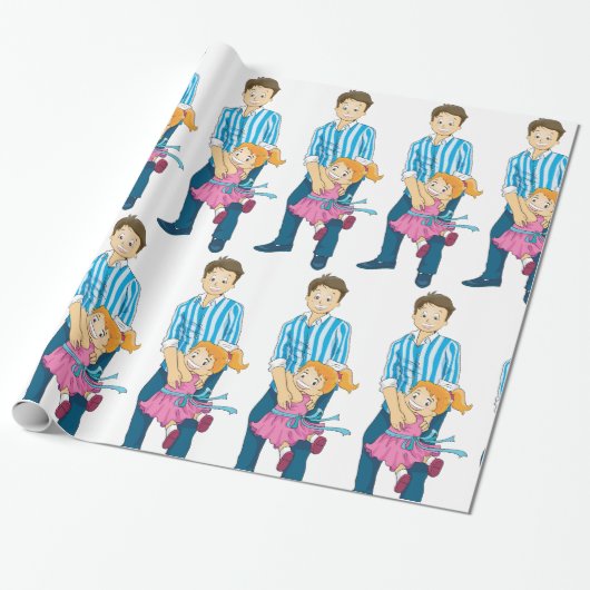 Father And Daughter Cadeaupapier (Uitgerold)