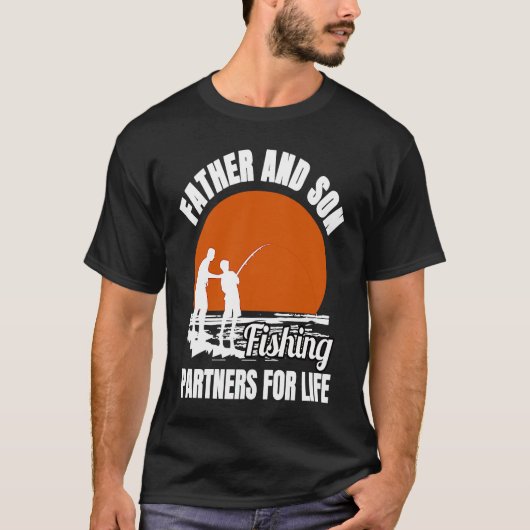 Father and son fishing partners for life dad t-shirt (Voorkant)