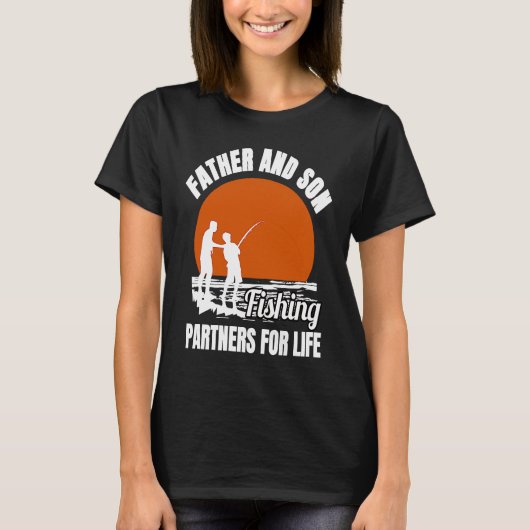 Father and son fishing partners for life dad t-shirt (Voorkant)