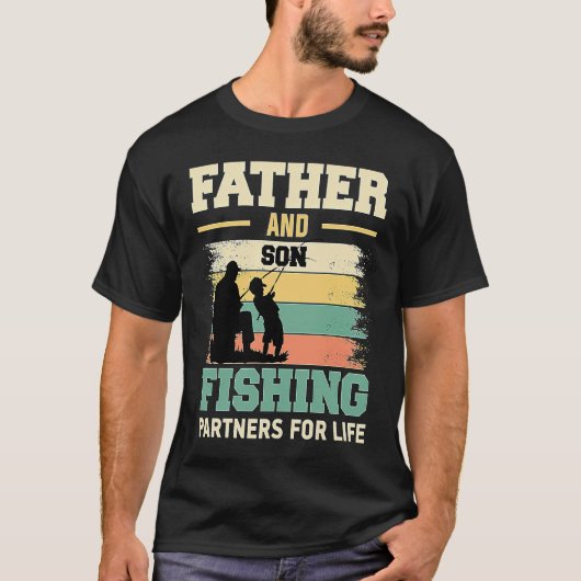 Father and son fishing partners for life t-shirt (Voorkant)